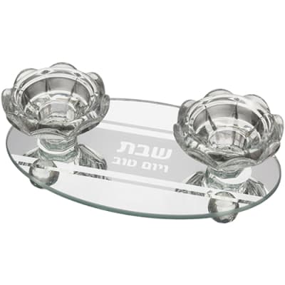 פמוטי זכוכית מהודר 17X10 ס"מ