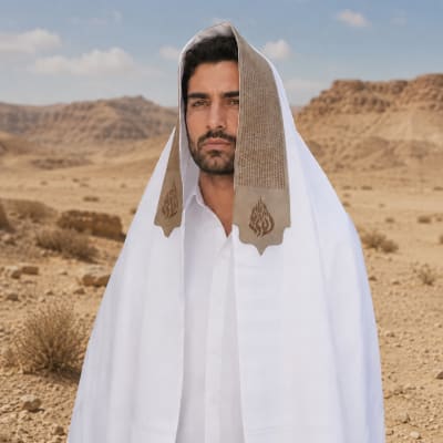 מארז לחתן תיקון הכללי דמוי עור חום כיסויים וטלית צמר Premium