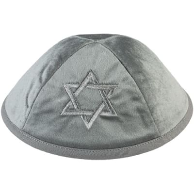 כיפה קטיפה "ארט-מן" עם ריקמה מגן דוד גודל 4 - א