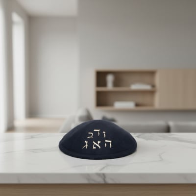 כיפה אולטרא סוויד עם אותיות בולטות17 ס"מ