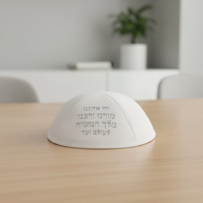 כיפה אולטרא סוויד לבן 19 ס"מ ומקום לסיכה