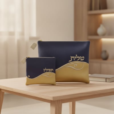 סט טלית תפילין קטיפה עם רקמה בולטת