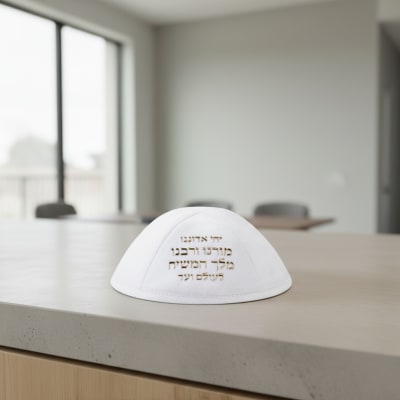 כיפה אולטרא סוויד לבן 19 ס"מ ומקום לסיכה