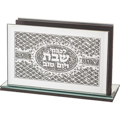 מחזיק גפרורים זכוכית עם אבנים 15X8 ס"מ
