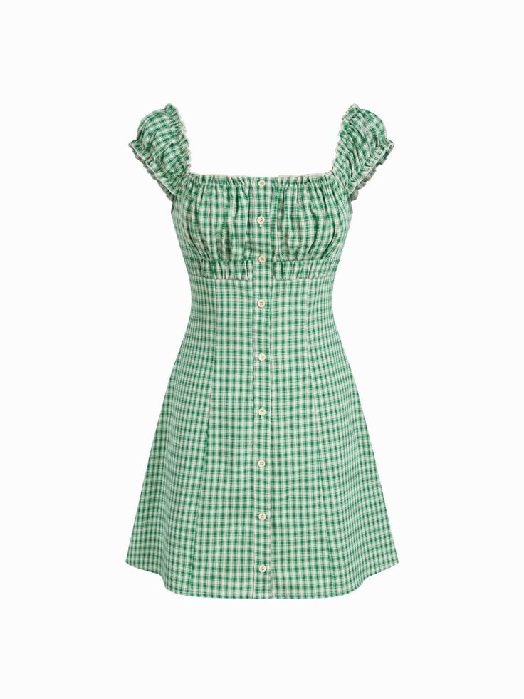 Vestido Verde Florido Curto