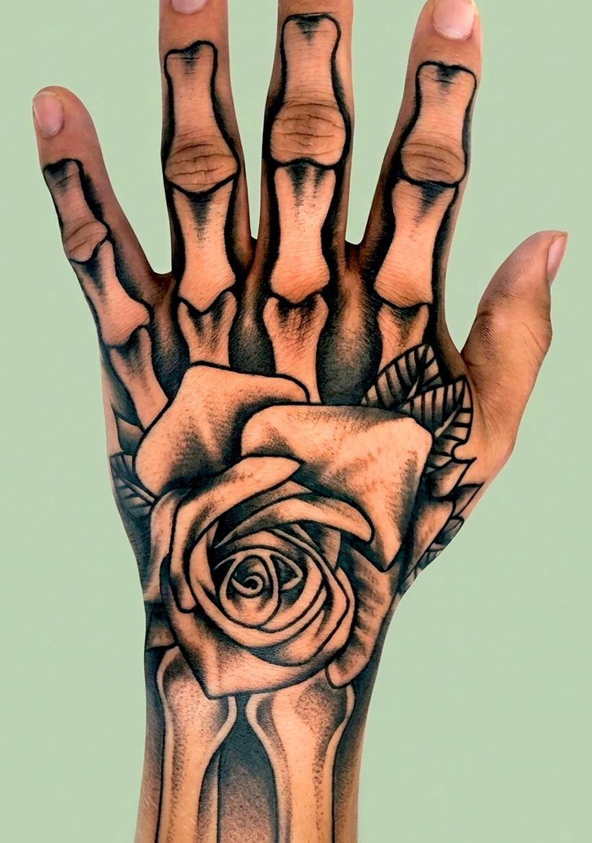 Skeleton hand tattoo