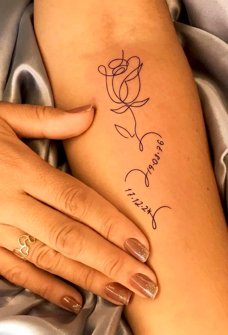 Single Rose Tattoo