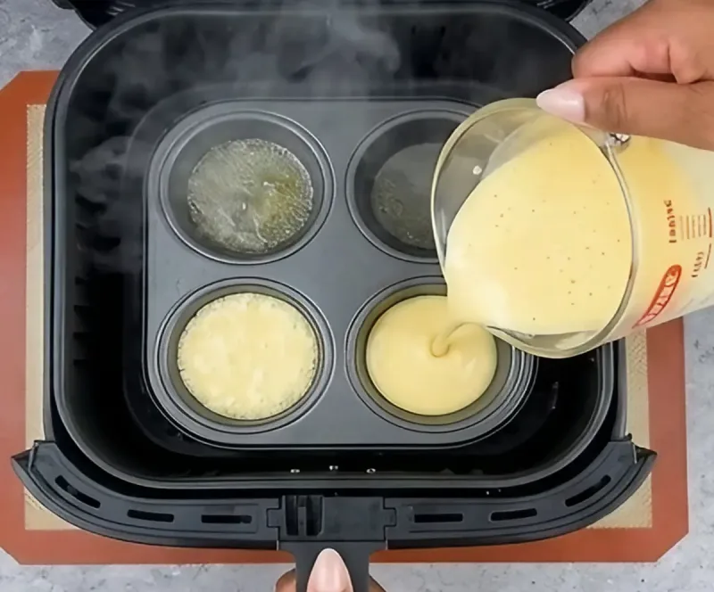 Pour batter quickly and confidently