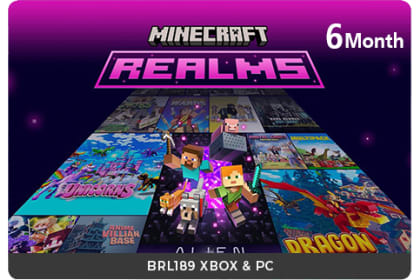 Minecraft Realms 6M - BedRock XBOX & PC