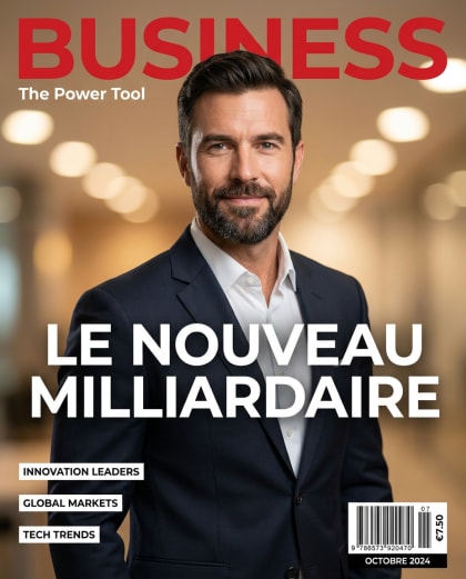 Jeune Réussite — univers Couverture Magazine du photobooth IA Le Studio Pop