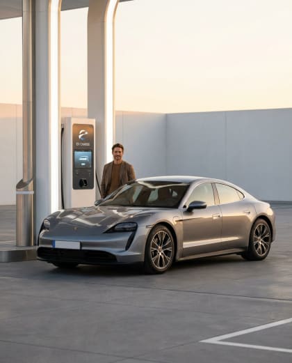 Voiture Électrique Future — univers Publicité du photobooth IA Le Studio Pop