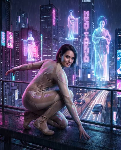 Cyborg Urbain — univers Cyberpunk du photobooth IA Le Studio Pop