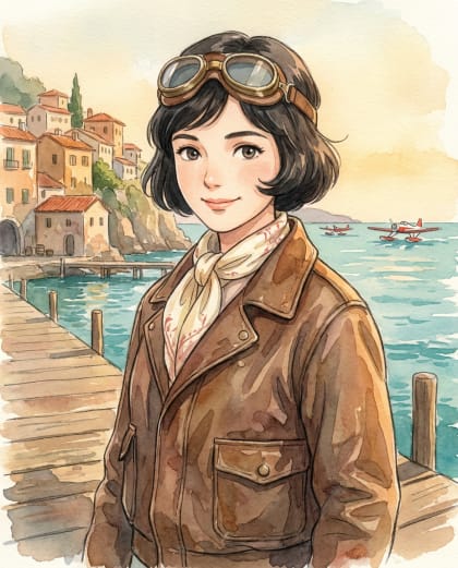 Aviateur Méditerranéen — univers Animation Poétique du photobooth IA Le Studio Pop