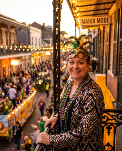 Mardi Gras — univers Carnaval du photobooth IA Le Studio Pop