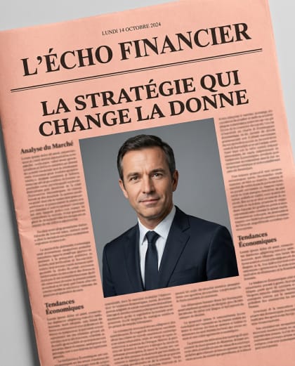 Une du Quotidien Éco — univers Business & Pro du photobooth IA Le Studio Pop