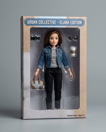 Figurine sous Vitrine — univers Figurine de Collection du photobooth IA Le Studio Pop