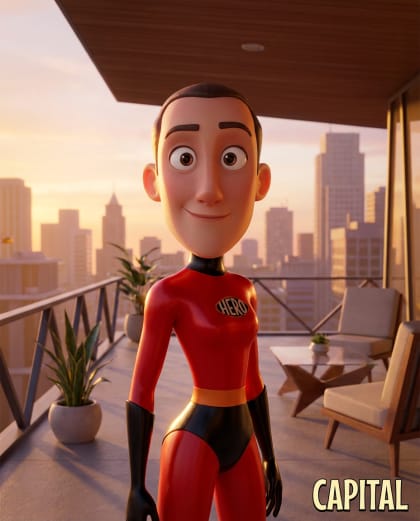 Famille de Super-Héros — univers Conte Animé 3D du photobooth IA Le Studio Pop