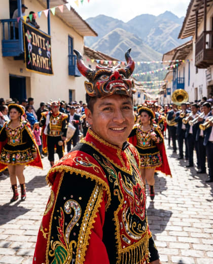 Danseur des Andes — univers Carnaval du photobooth IA Le Studio Pop