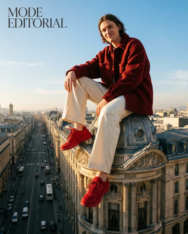 Assis sur le Dôme — univers Géant dans la Ville du photobooth IA Le Studio Pop