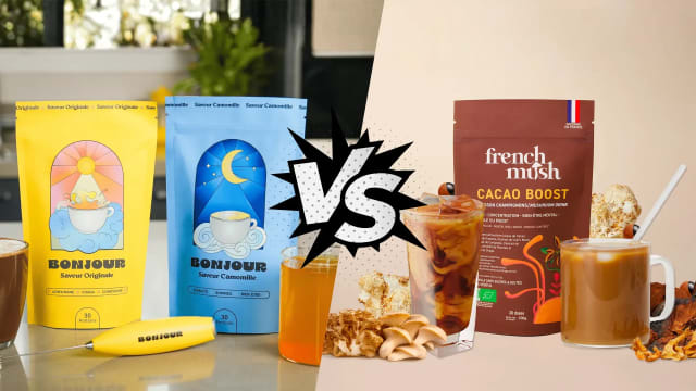 Bonjour ou French Mush : le comparatif complet des boissons aux champignons adaptogènes en 2026