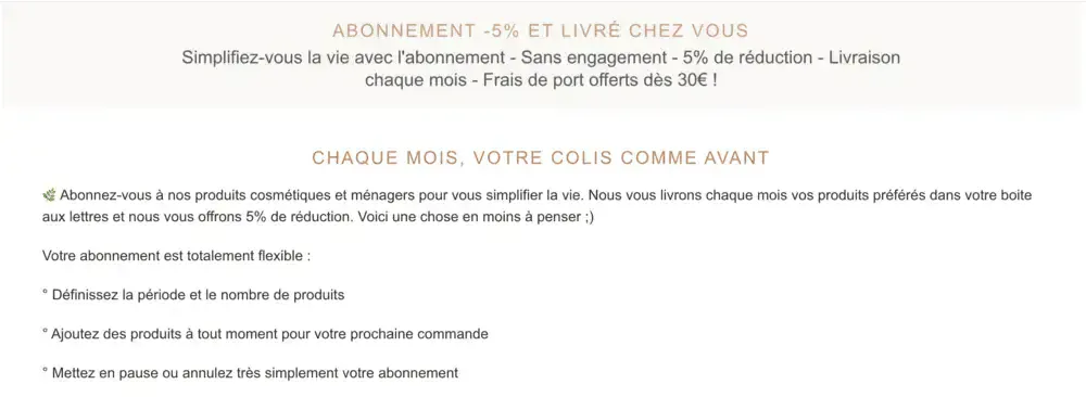 comme avant abonnement