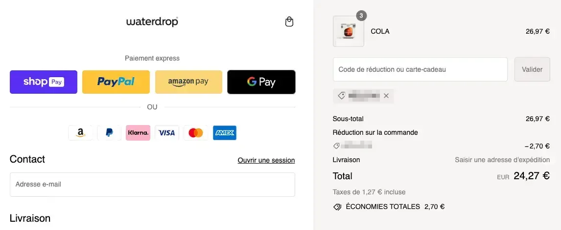 waterdrop bon de reduction