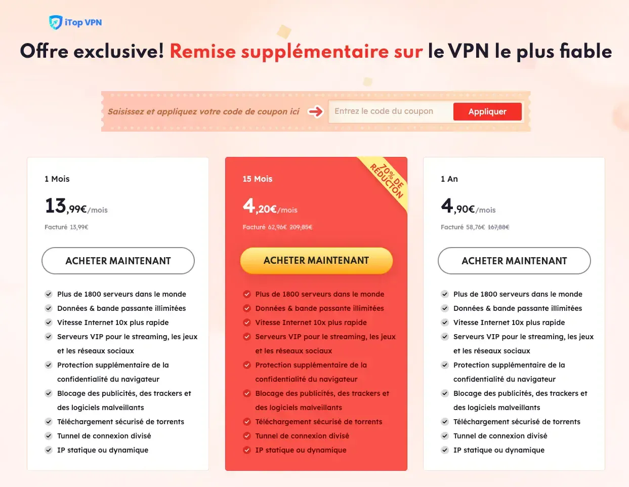 itop vpn code promo