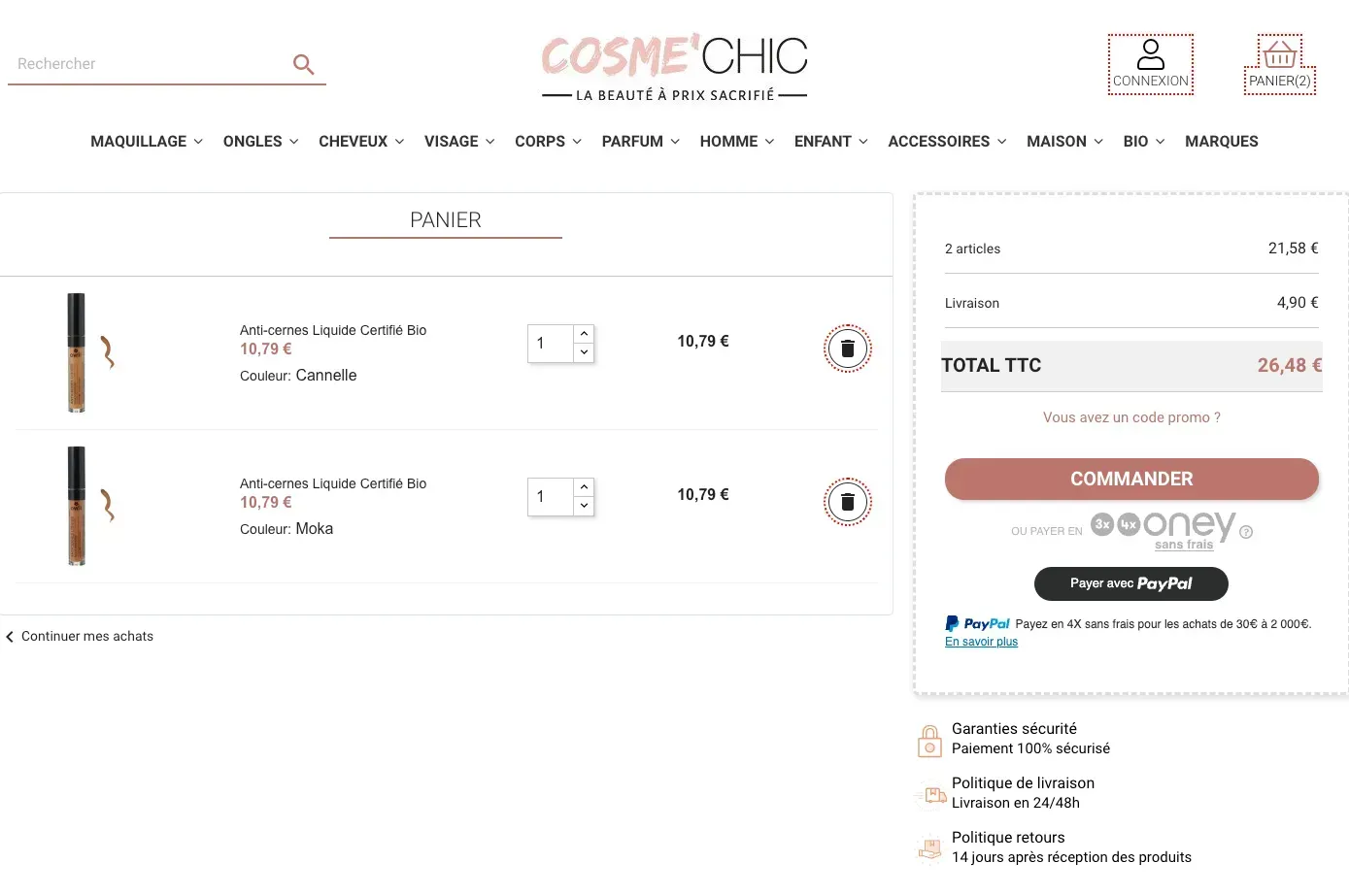 cosmechic panier