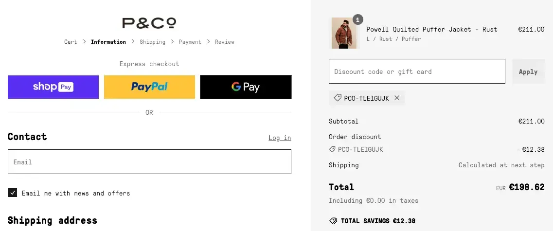 pandco discount code