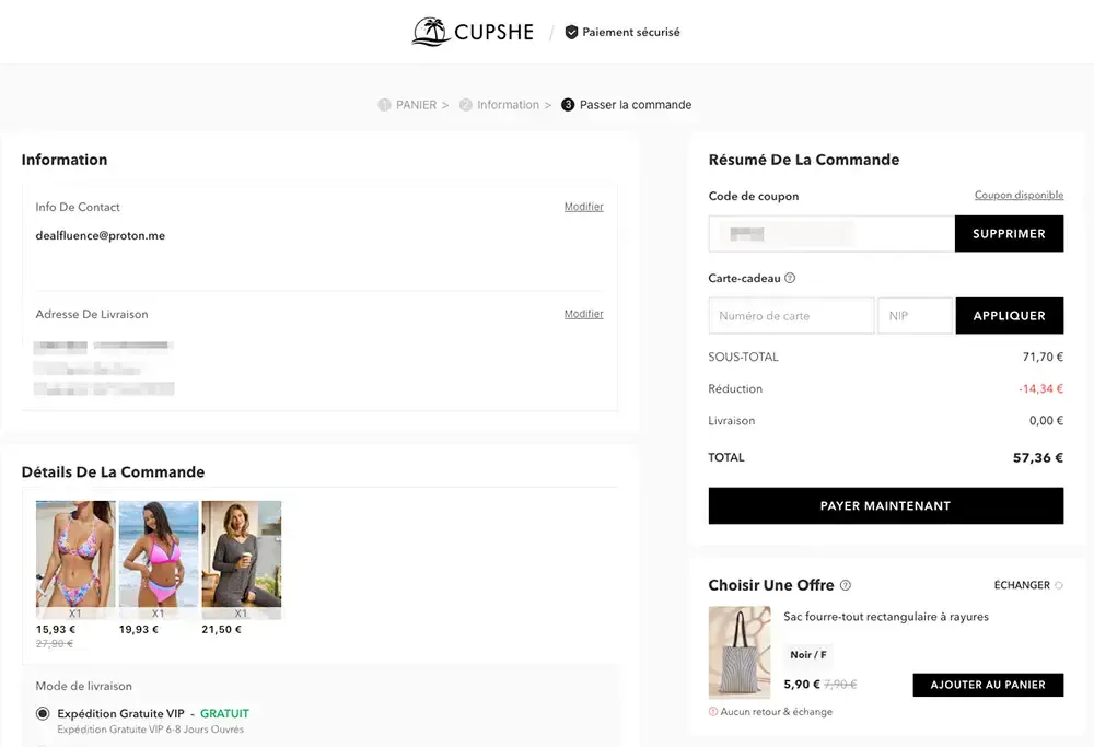 cupshe code promo