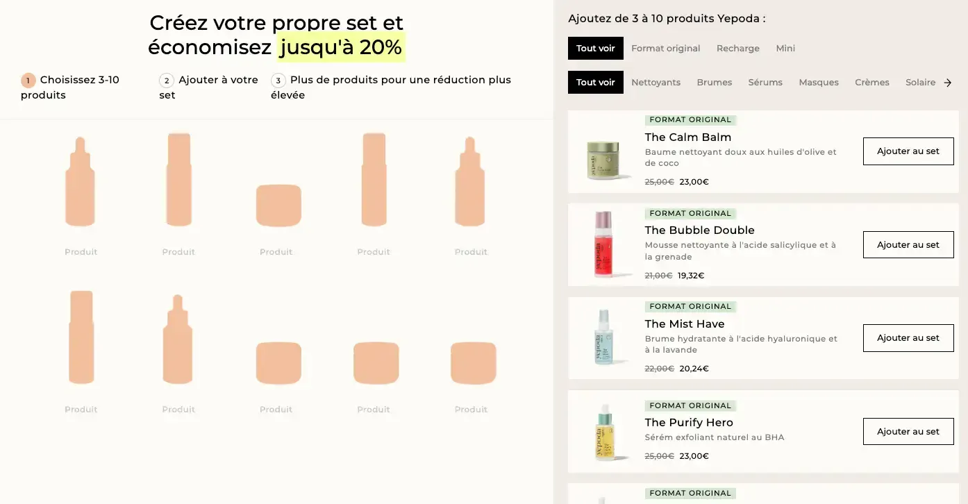 yepoda set personnalise