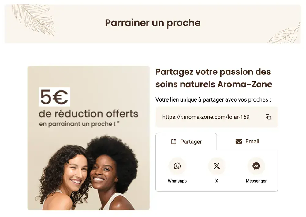 aroma zone parrainage