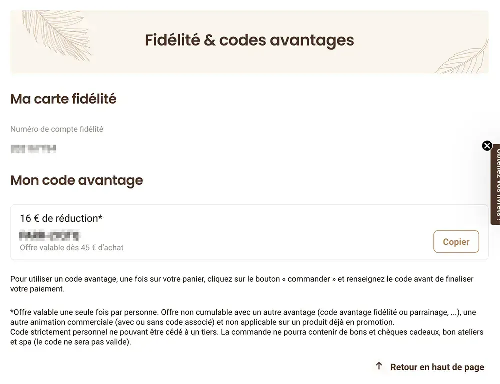 aroma zone programme fidelite