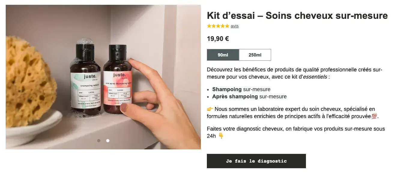 juste paris kit essai