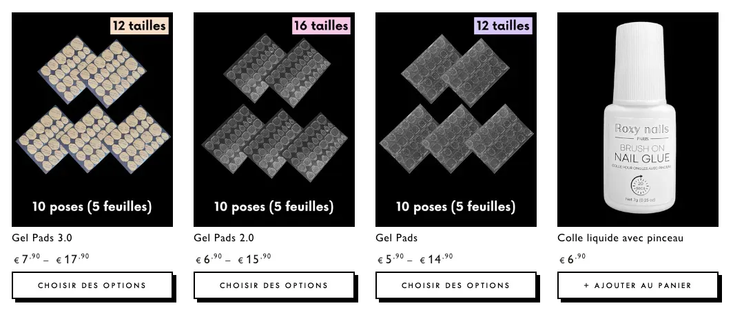 roxy nails paris gel pads