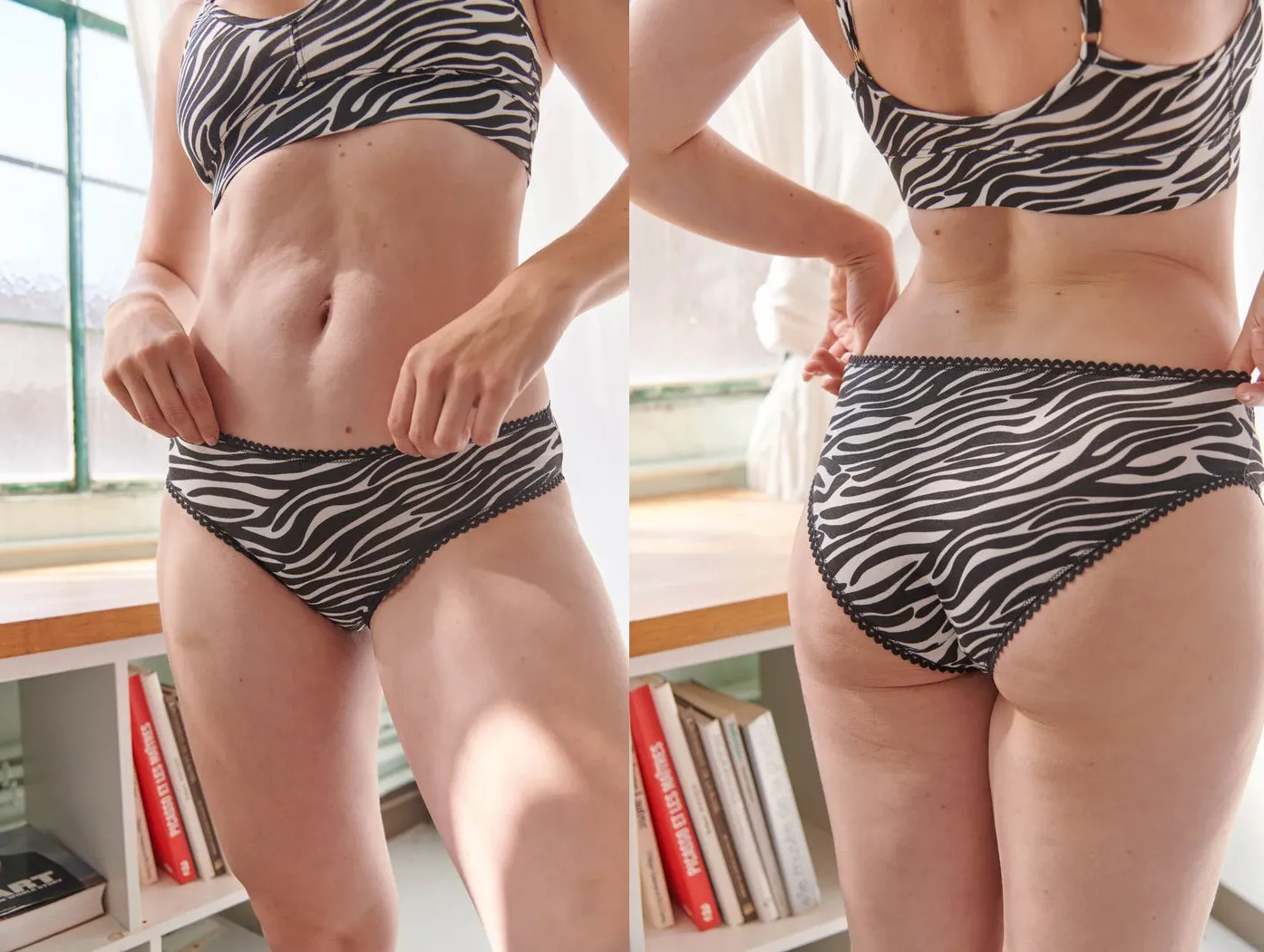 Le motif zébré de cette culotte est du plus bel effet
