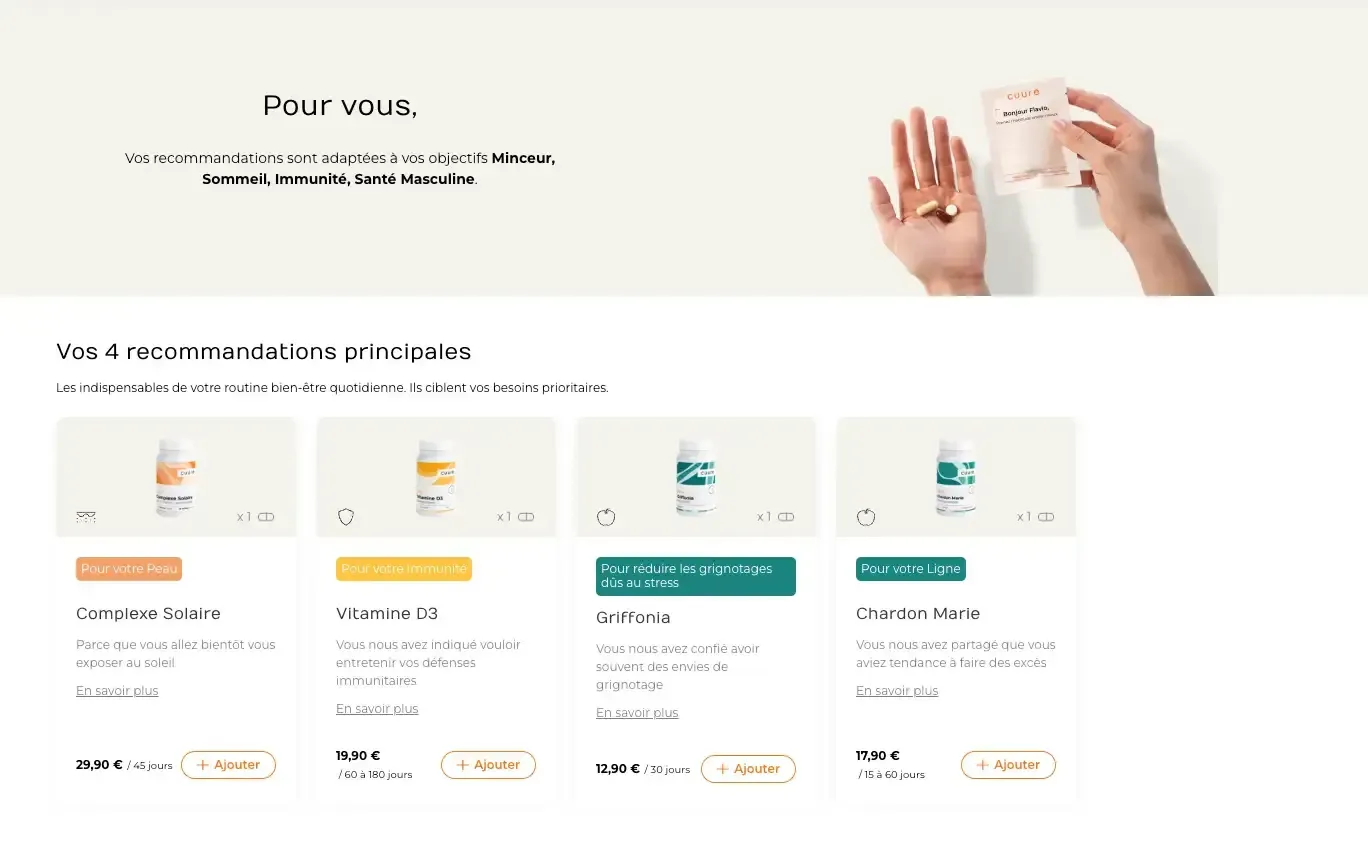 Résultat du questionnaire chez Cuure