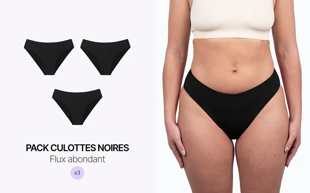 Coffret menstruel trio culotte noire chez moodz (-38%)