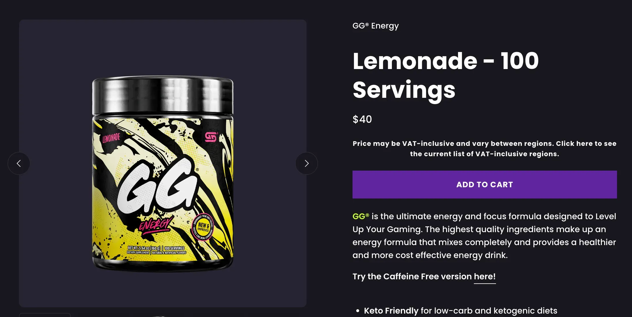 gamer supps product page gamer supps product page