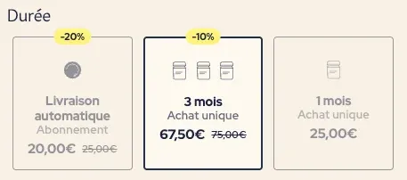 Les différents prix sur le Boost Métabolisme