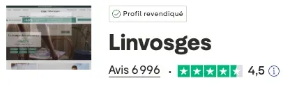 Les avis chez Linvosges sur Trustpilot : 4,5 / 5 Les avis chez Linvosges sur Trustpilot : 4,5 / 5