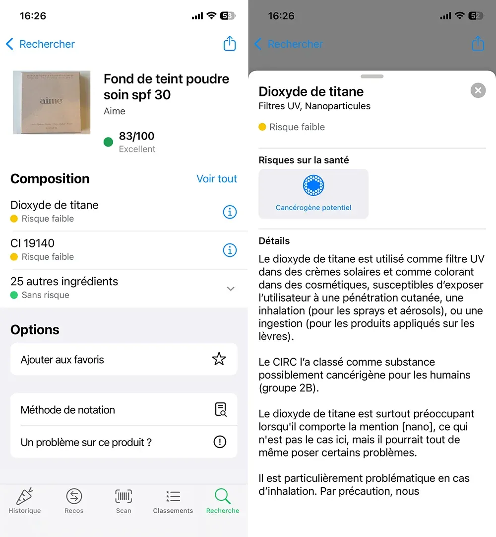 Page Yuka du fond de teint Aime