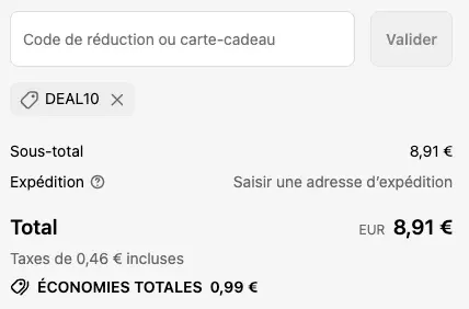 Le code promo Hydratis est DEAL10