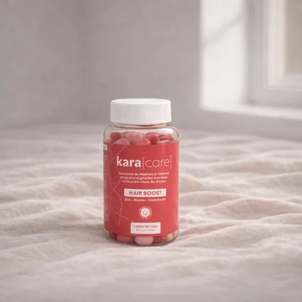 Flacon des gummies Hair Boost de Karacare