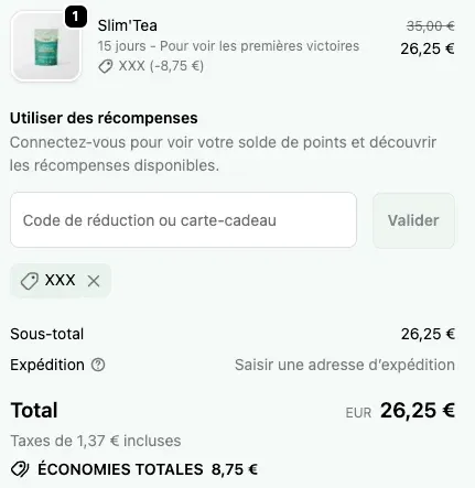 Code promo Owari sur la page de paiement