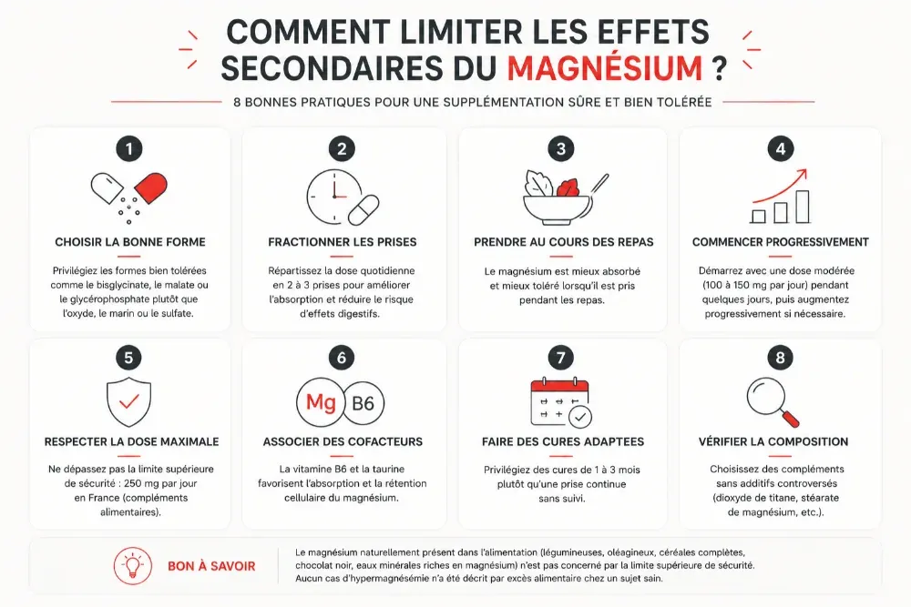 Les 8 bonnes pratiques pour limiter les effets secondaires du magnésium