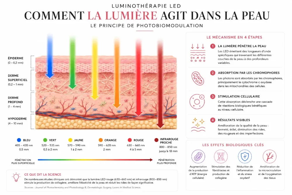 Comment la lumière agit dans la peau