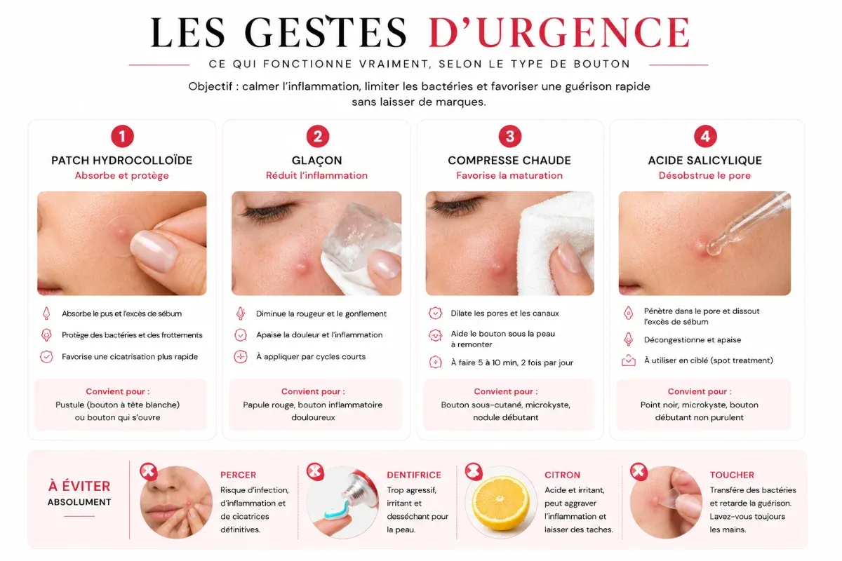 Les gestes d'urgencepour l'acné