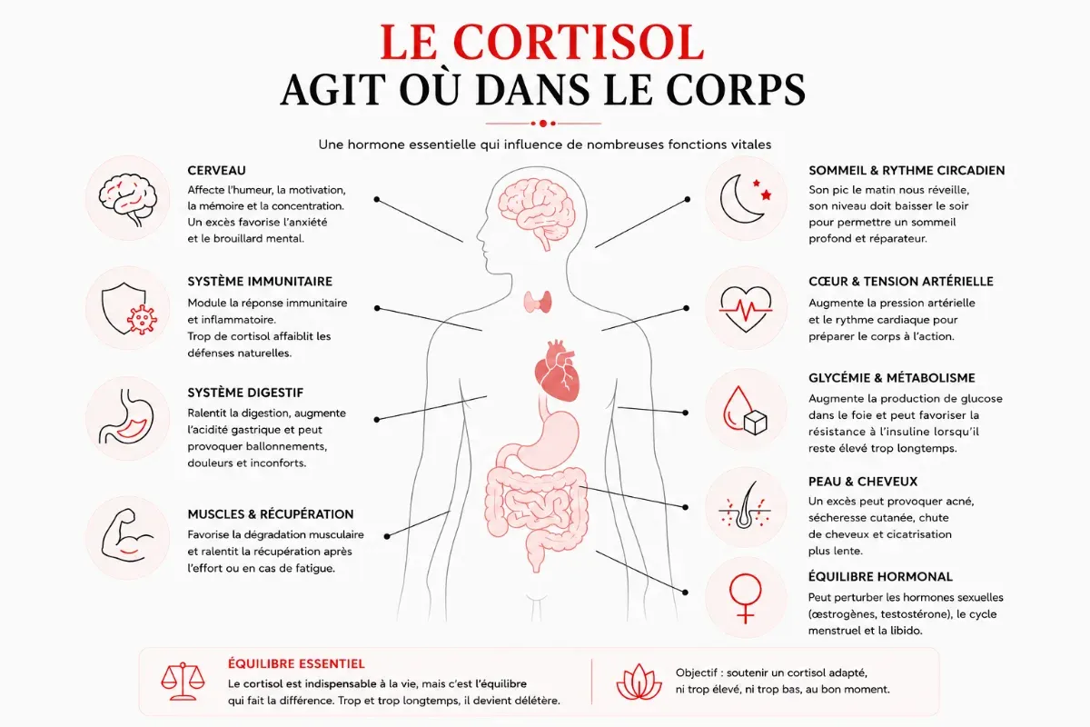 L'action du cortisol dans le corps