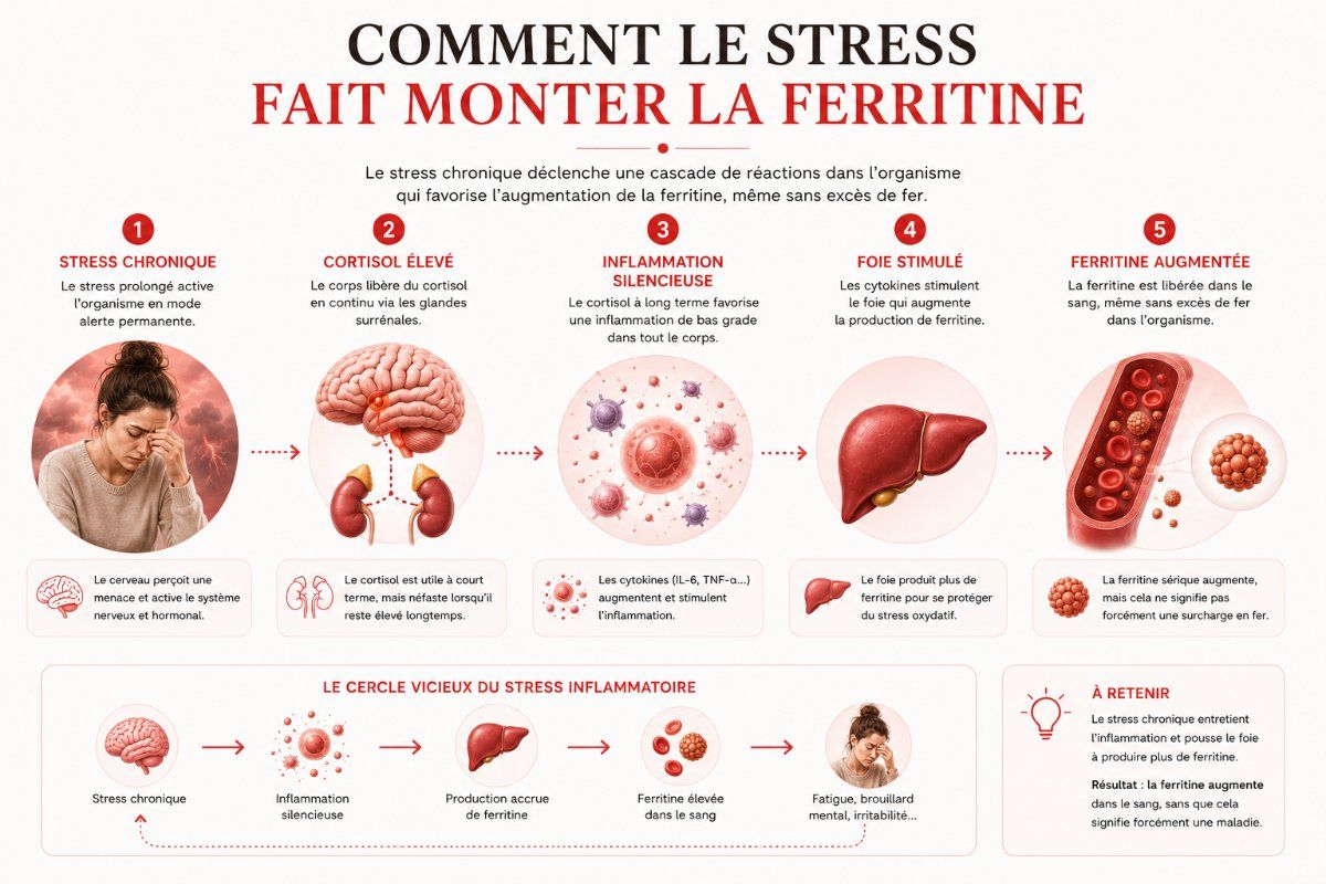 Comment le stress fait monter la ferritine